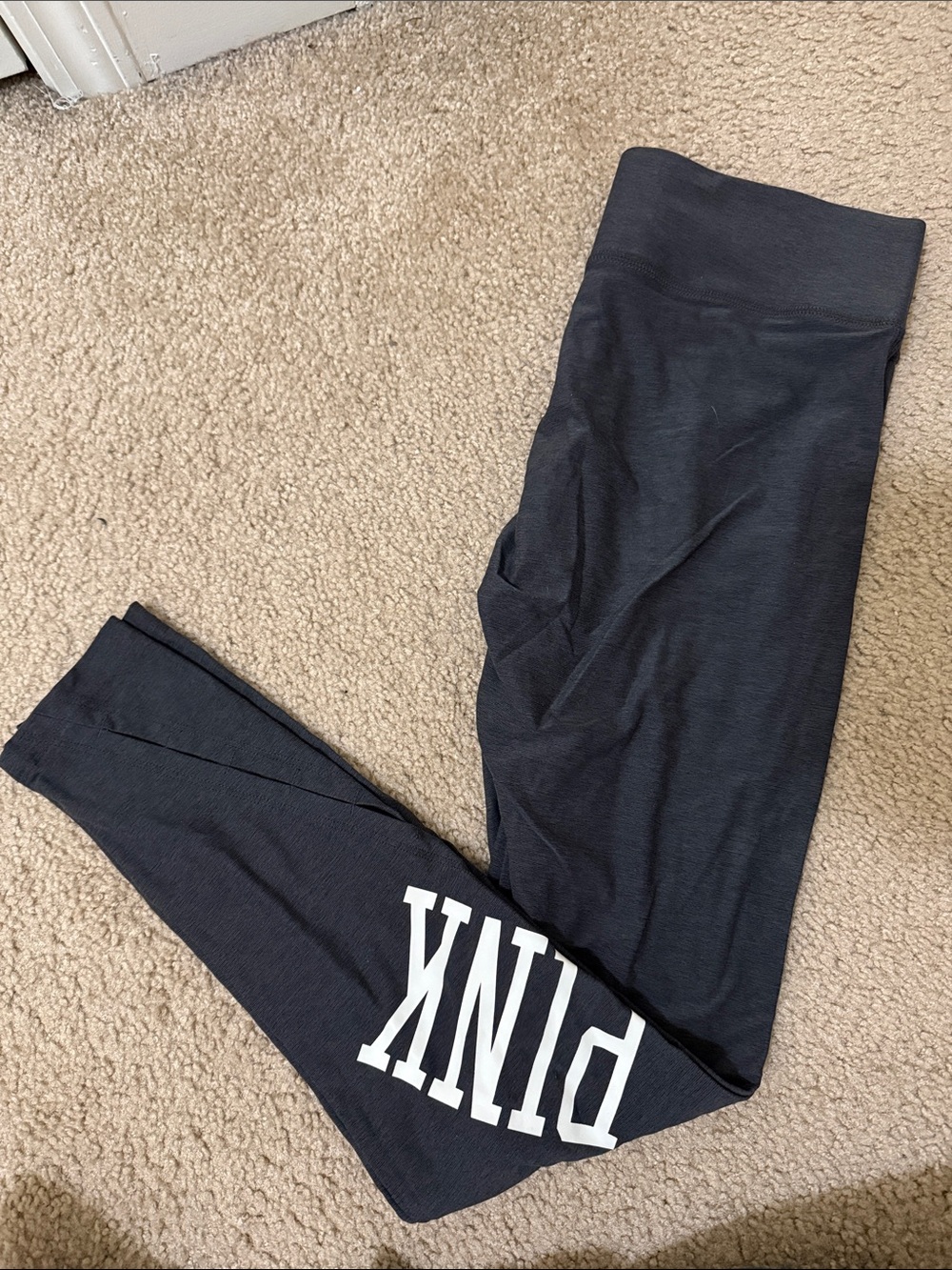 PINK Victoria's Secret Slate Grey Women’s Yoga Leggings with White Logo